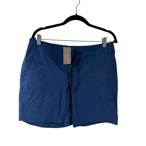 NWT J. Jill Indigo Blue Bermuda Shorts Size 12P New with Tags Zipper Button New - Picture 1 of 4